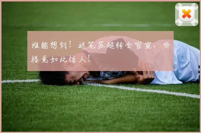 谁能想到！这笔苏超转会官宣，价格竟如此惊人！